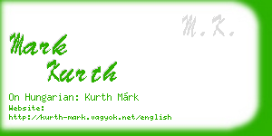 mark kurth business card